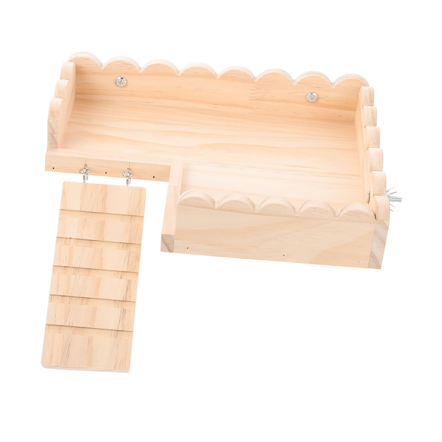 Hohopeti Hamster Plattform Holzspielzeug mit Leiter Stabile Kleintier Basis zum Klettern und Ruhen Langlebiges Holz für Hamster Meerschweinchen und Kleine Nager Einfache Installation