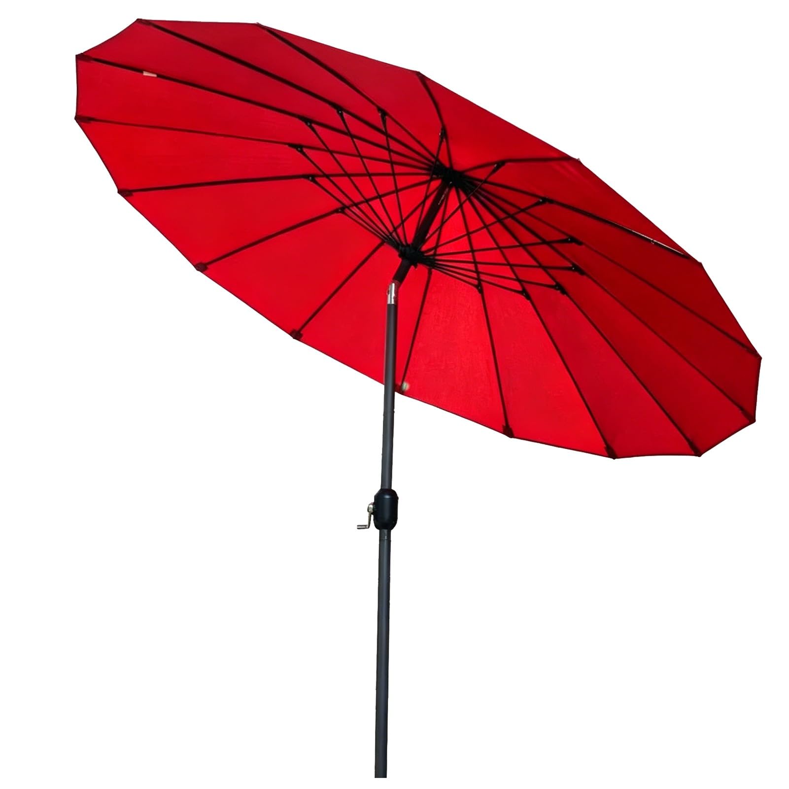 Parasol Ogrodowy 250 cm, Okrągły Parasol Przeciwsłoneczny z Nachylenia i Aluminiowym Trzonkiem z Korbką do Basenu, Ogrodu i Tarasu