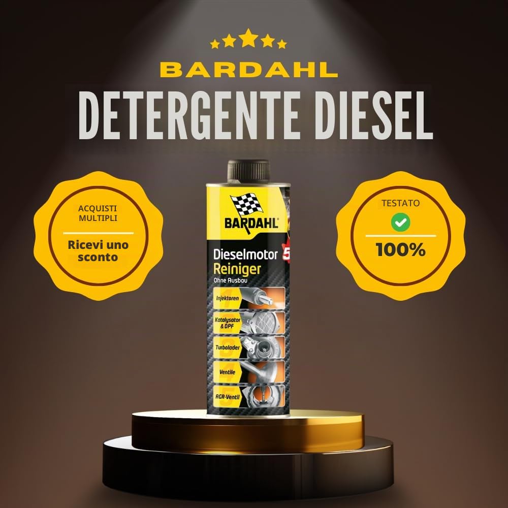 Bardahl Pulitore motore diesel 5 in 1 | Pulitore di sistema per motori diesel – Pulizia valvole AGR filtro antiparticolato diesel DPF ugelli di iniezione iniettori – 500 ml (4)