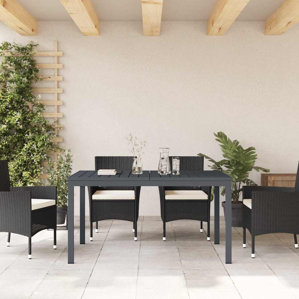 Składany stół ogrodowy, antracyt, 210 x 90 cm, wykonany z wytrzymałej stali, odporny na warunki atmosferyczne, na taras, balkon, do ogrodu, na kemping, piknik, do salonu