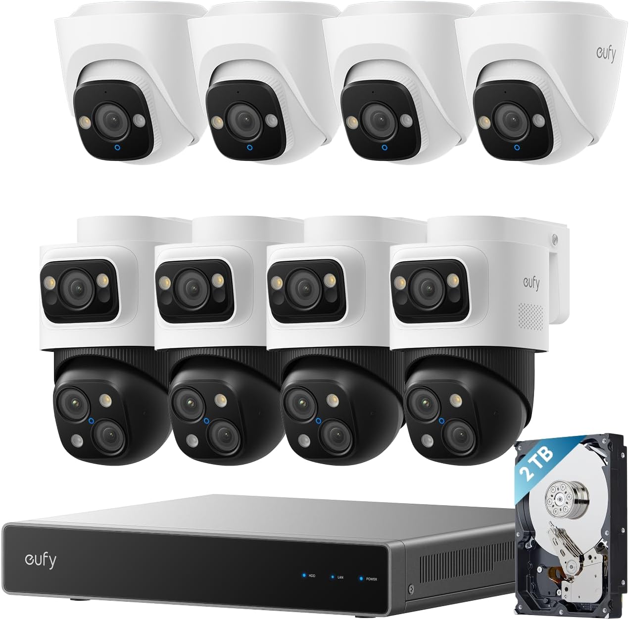 eufy PoE NVR Security System S4 Max + 4 PoE Cam E41 Add-Ons