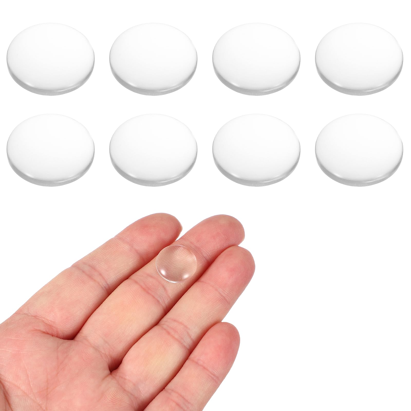 PATIKIL 8 Pcs Convex Lens, 15mm OD 42mm Focal Length Magnifier Lens Optical Lenses Borosilicate Magnifying Glass Flat Convex for DIY Crafts Office Home Science LED Spotlights Flashlights