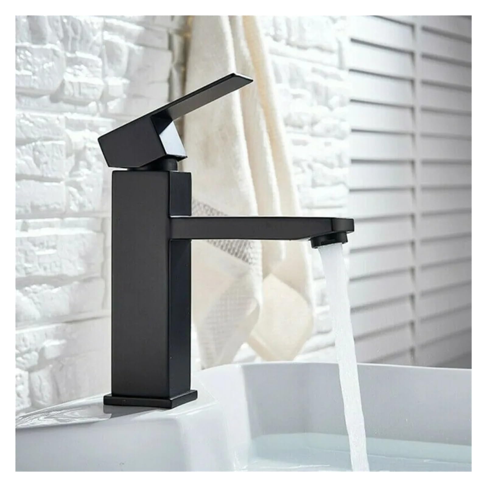 Jvddi Nero Matte Black Square Basin Faucet Bathroom Sink Tap 304 Stainless Steel Waterfall Mixer Taps