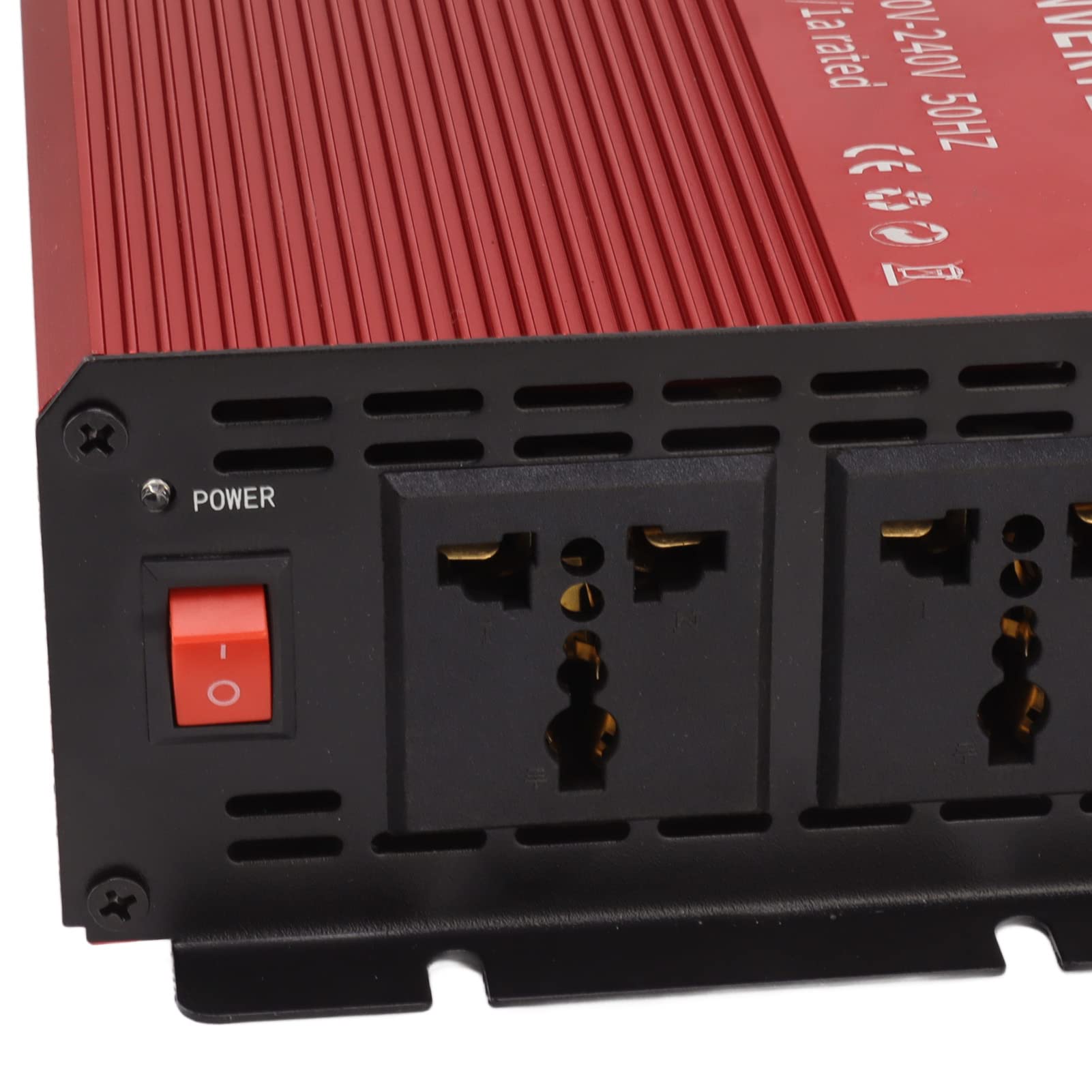 Aramox Falownik Solarny Falownik ze Stopu Aluminium 12 V do 220 V 1500 W z 2 Gniazdami Prądu Przemiennego Inteligentne Chłodzenie i Ochrona Samochodu Solar Backup Camping