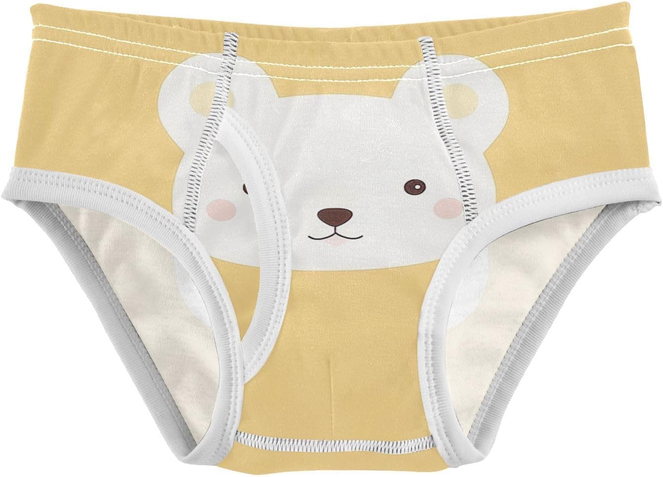 visesunny Boys Potty Training Underwear Cartoon White Bear Yellow Breathe Cotton Briefs Size 2T-8Y for Toddler