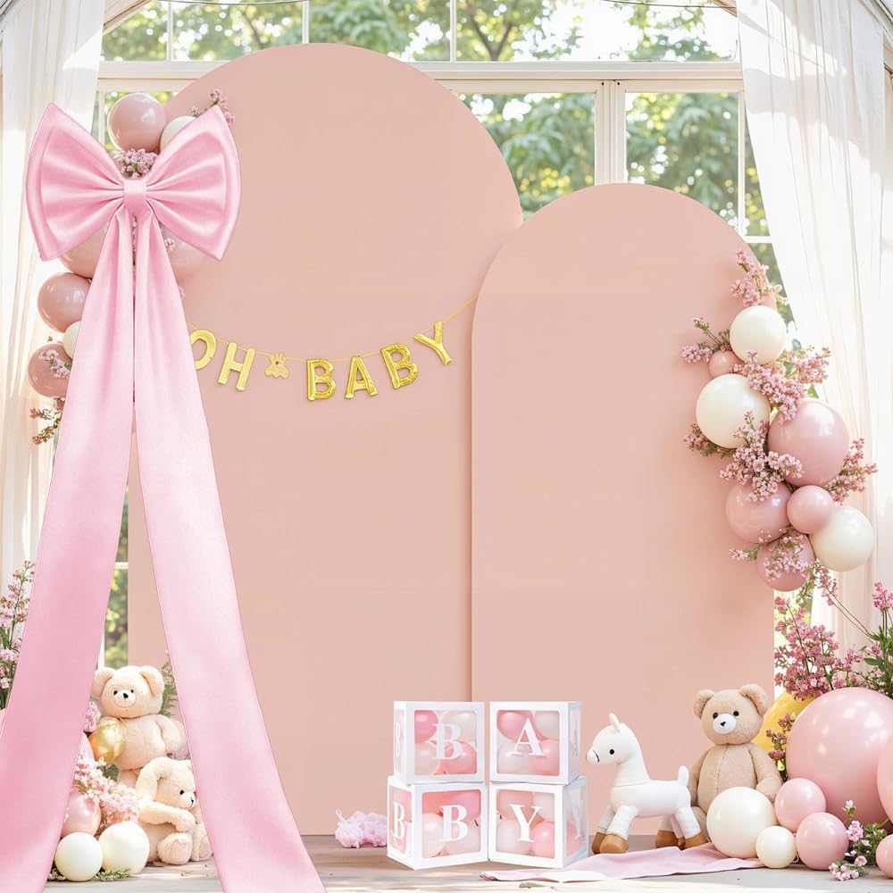 Giant Bows Decor 75x18 Inches Large Big Bow Party Decorations for Backdrop Birthday Wedding Bride Party Backdrop, Satin Ribbon Tie for Room Wall Hanging Decor (Pink) - Image 5