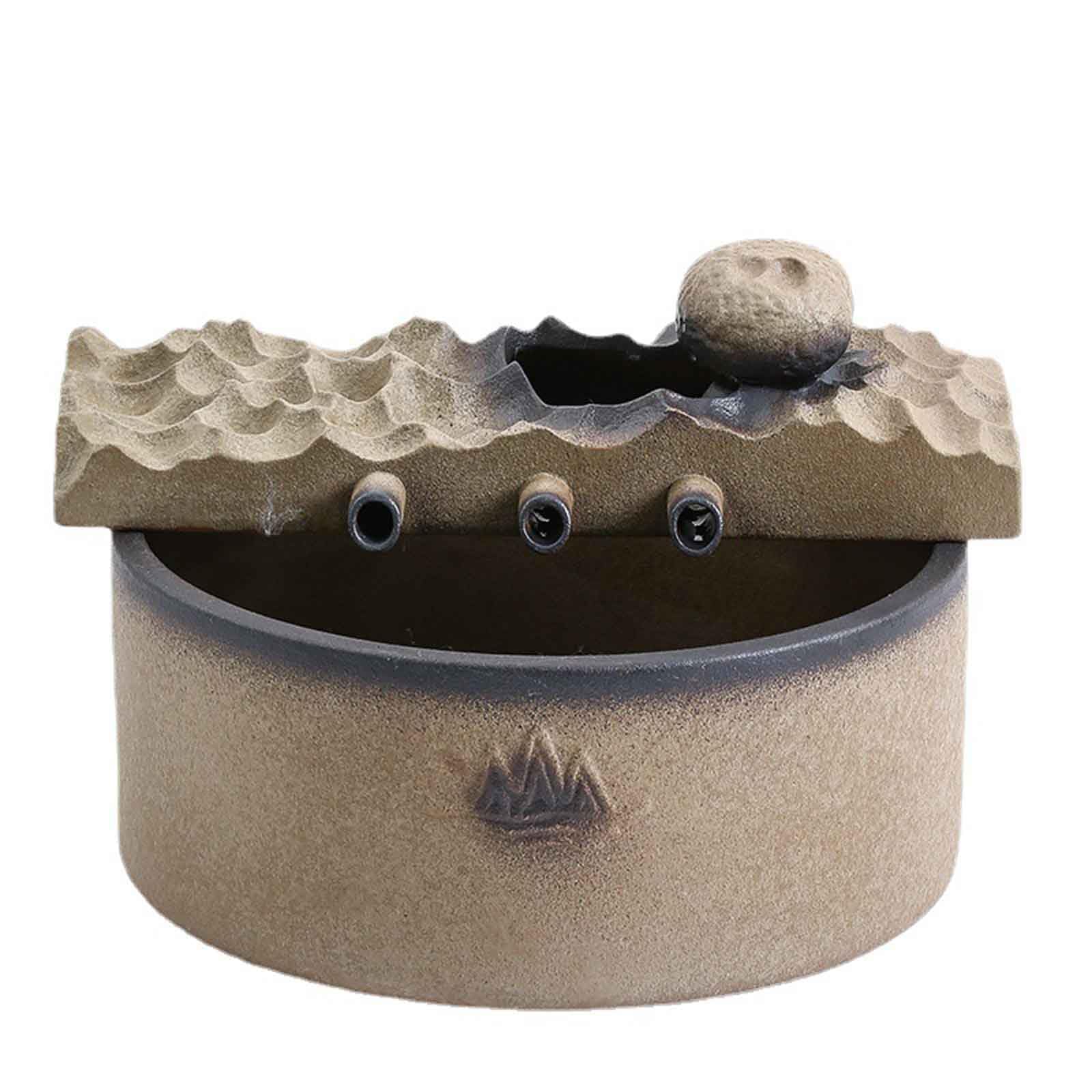 Desktop fountain, Indoor Zen Relaxation Ceramic Water Fountains, for Table Office Home Bedroom Decoration(With Atomization)