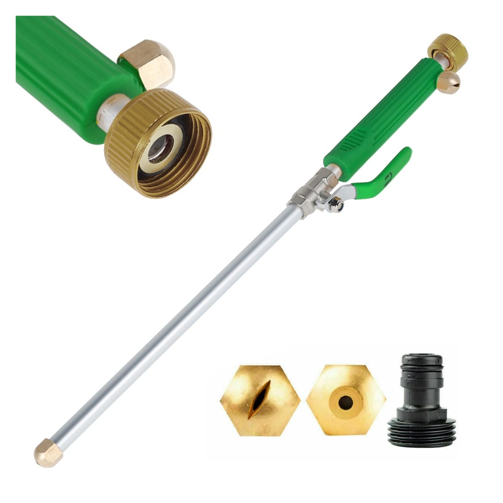 Ddqcnzpmy Green Garden Hose Spray Gun,High Pressure Water Sprayer-Jet 46Cm Wand Nozzle Sprayer Watering Cleaning Tool(Green)