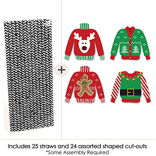 Set de 24 pitillos decorativos navideños de papel miniatura 3