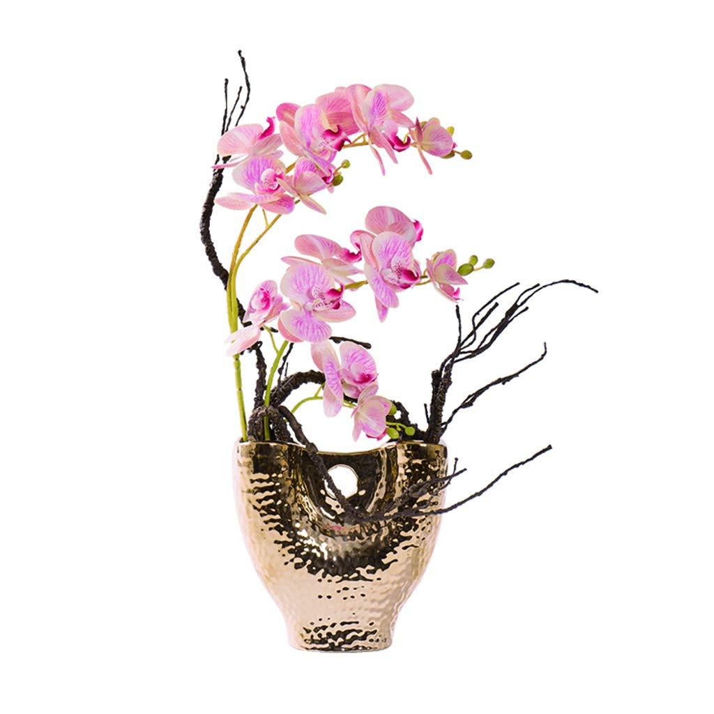 MYUYEE Artificial Flowers Silk Artificial Flowers With Vase Fake Butterfly Orchid Bonsai For Office Living Room Furnishings Artificial Flower Bonsai Flowers Arrangement Bouquet
