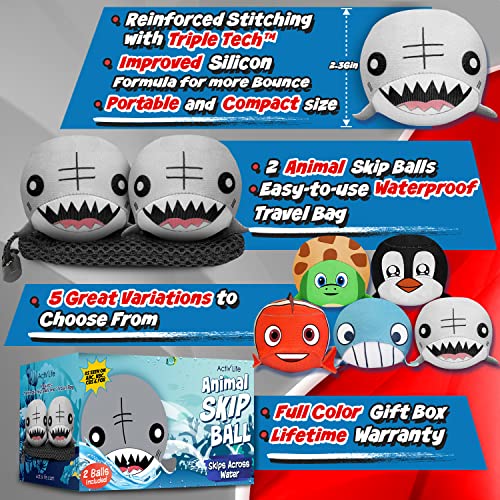 Activ Life Skip Ball, 2 Pack (Sharks), Water Skipping Ball, Skip Balls For Swimming Pools, Pool Ball And Pool Toy For Kids, Easter Basket Stuffer Gift For Kids #TOP2
