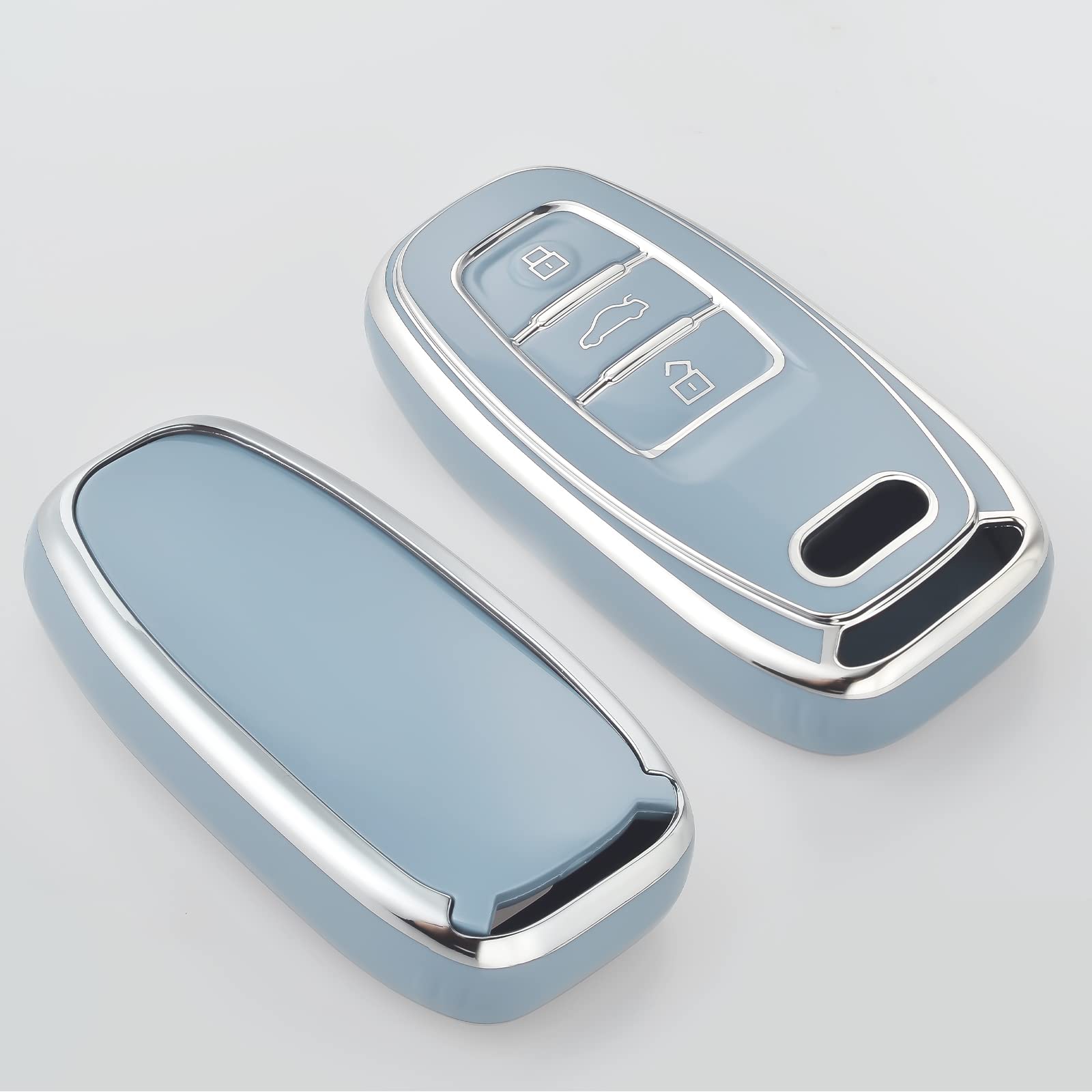OFFCURVE Coque Cle Transparent Couvre Clé Cache Clef, Etui A Cles Étui à Clés Voiture Pour Audi A3 A4 A5 A6 A7 A8 Q5 Q7 Q8 S4 S5 S6 S7 R8 RS4