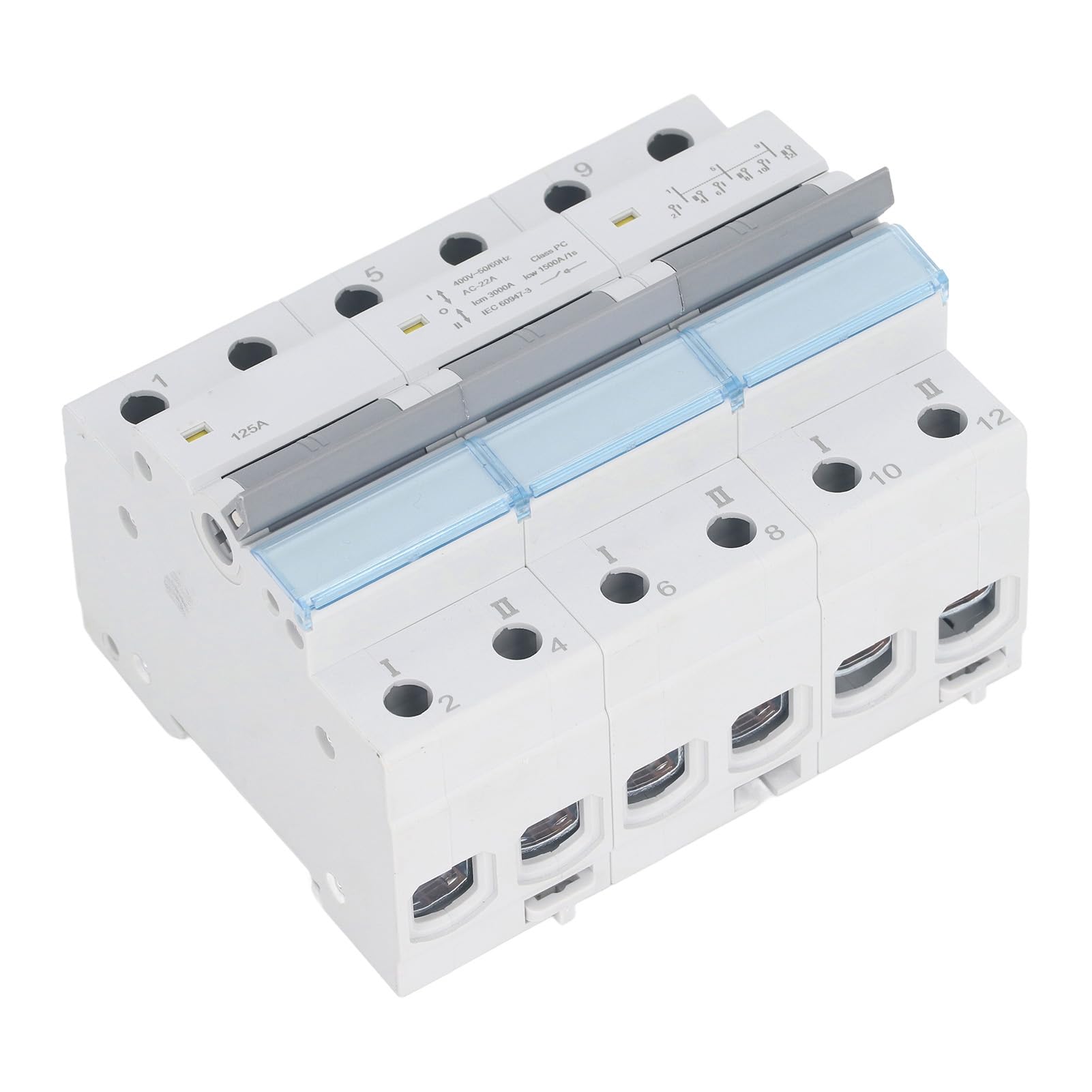 KIMISS Interruttore Automatico Sezionatore CC Solare 3P 125A 400V - Isolatore a Doppia Alimentazione per Sistemi Solari Eolici e Applicazioni di Array Fotovoltaici