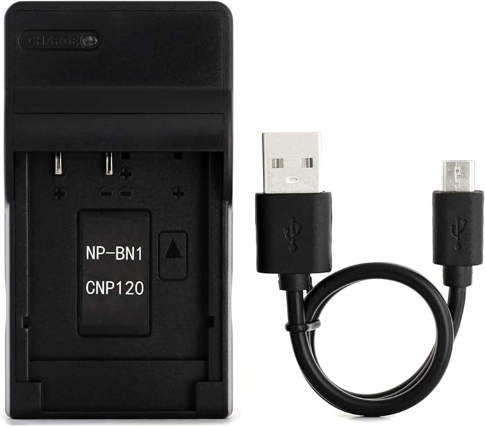 Norifon NP-BN1 Carregador USB para Sony Cyber-shot DSC-T110, DSC-T99, DSC-TF1, DSC-TX30, DSC-TX20, DSC-TX200V, DSC-TX10, DSC-TX9, DSC-TX5, DSC-WX80, DSC-W620, DSC-WX9, DSC-WX150 e mais