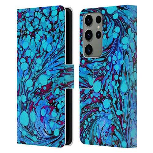 Étui portefeuille Galaxy S23 Ultra Haroulita en cuir marbre élégant
