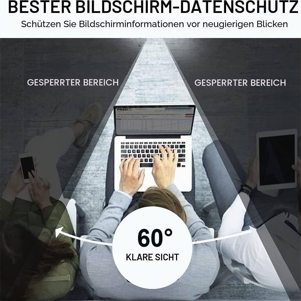 Magnetische Blickschutzfolie 15,6 Zoll (16:9) – Sichtschutz & Displayschutz Laptop – Privacy Filter für seitliche Blicke – Kratzfeste Folie – Einfache Magnet-Befestigung – Schutz Privatsphäre