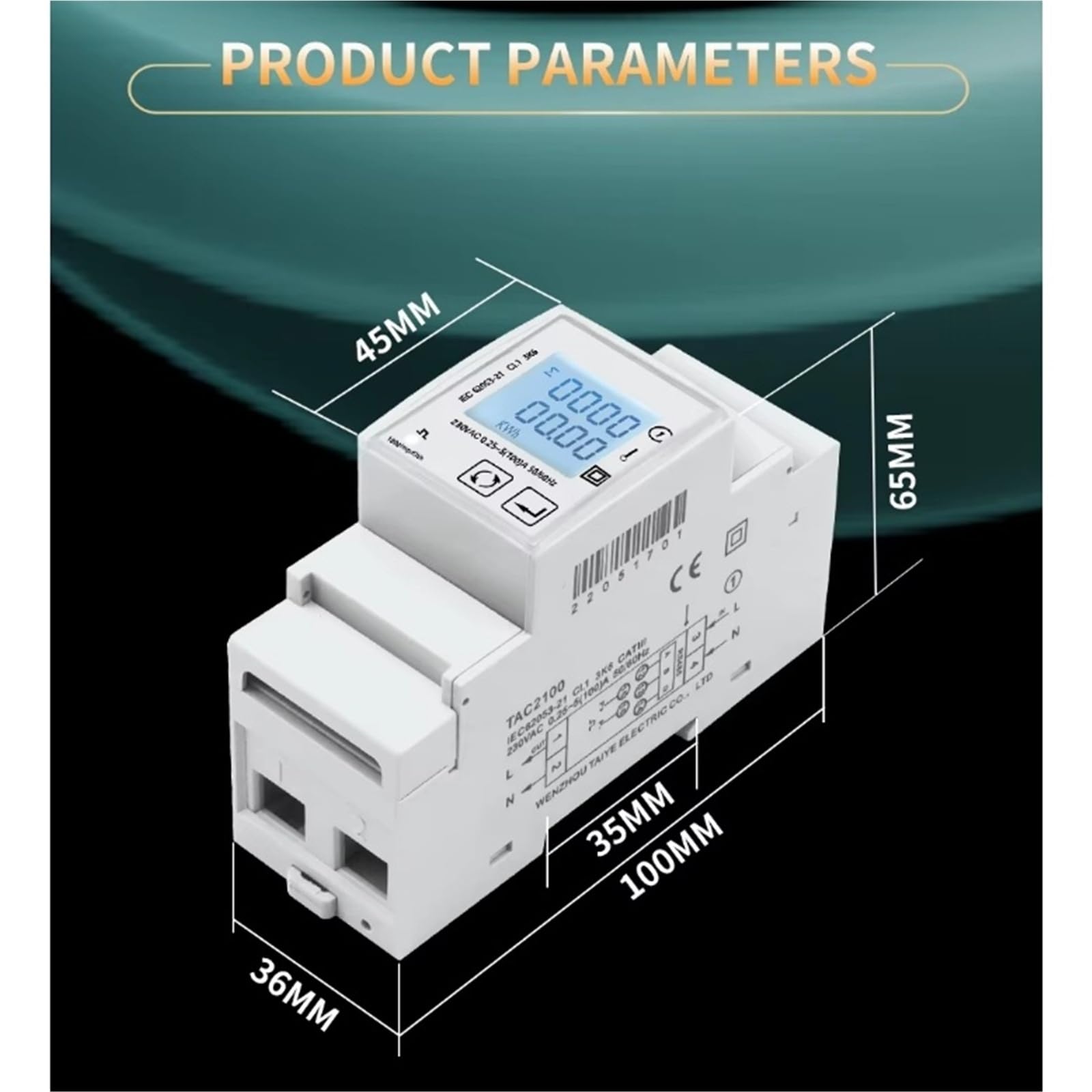 Misuratore multifunzione 220v Monofase Guida Din KwH RS485 MODBUS