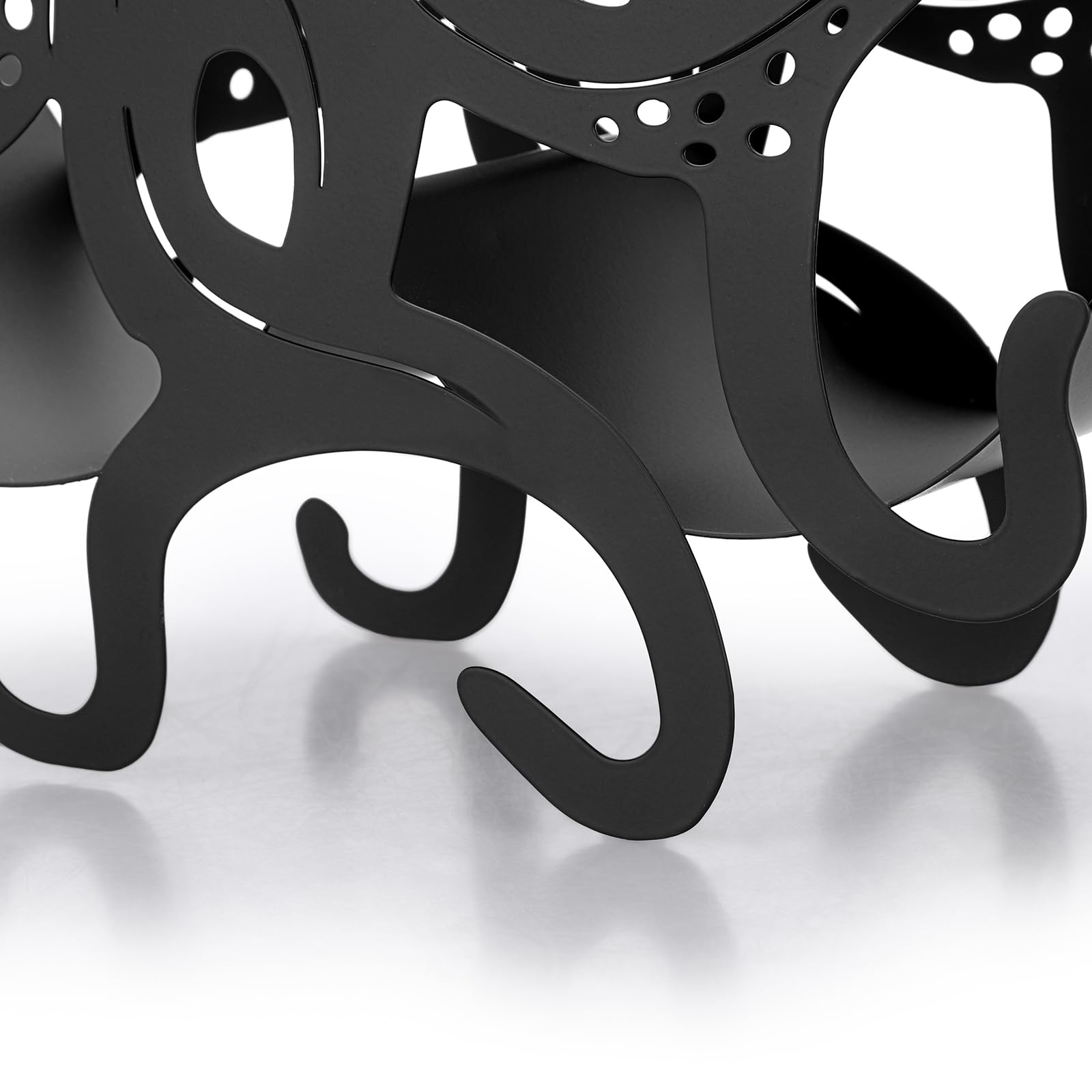 BTSKY Toilettenpapierhalter aus Metall, mattschwarz, Tierstil, freistehender Toilettenpapier-Aufbewahrungsbehälter für Badezimmer, Zuhause, Küche, WC (Oktopus)