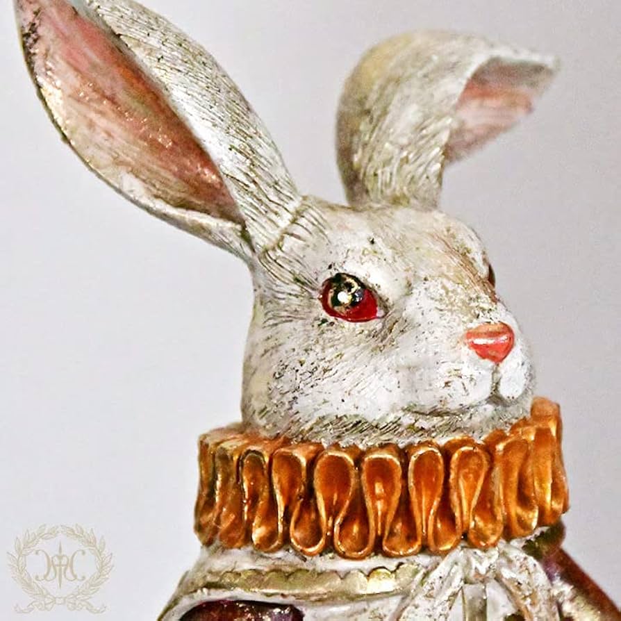 Amazon.co.jp: ワンダーランドラビットトレイ うさぎ置物 オブジェ