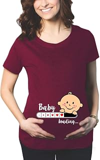 TheYaYaCafe Mothers Day Cute Funny Baby Loading Women's Pregnancy Maternity T-Shirt Top Tee Round Neck Half Sleeves Maroon... Price In India