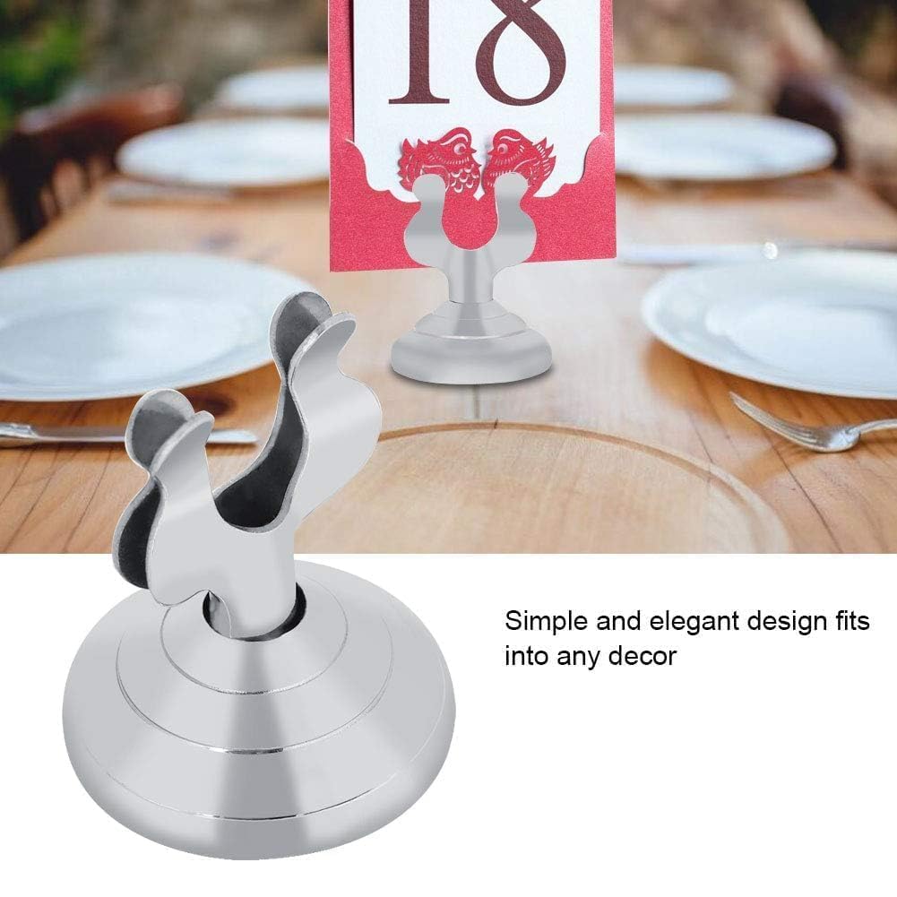 Tischkartenhalter, 10 Stück Edelstahl Tischnummernhalter Tischschildständer Fotobildhalter Tischnummernständer, Tisch Bildständer, Foto Halter, Name Menü Clips, Tischschild Halter, Foto Stand