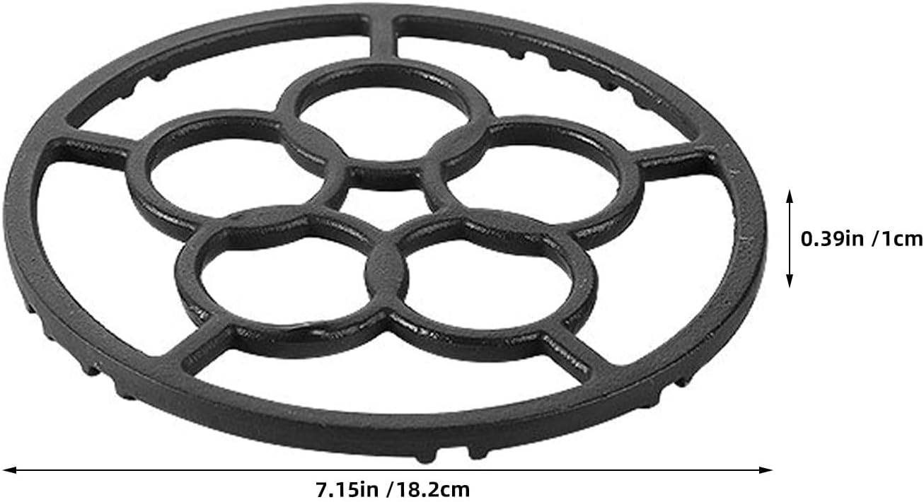 2pcs Work Ring for Gas Stove, 7.2" Gas Ring Reducer, Nonskid Iron Trivet for Espresso Maker Coffee Pot Teapot Casserole Hot Pans Kitchen Worktops
