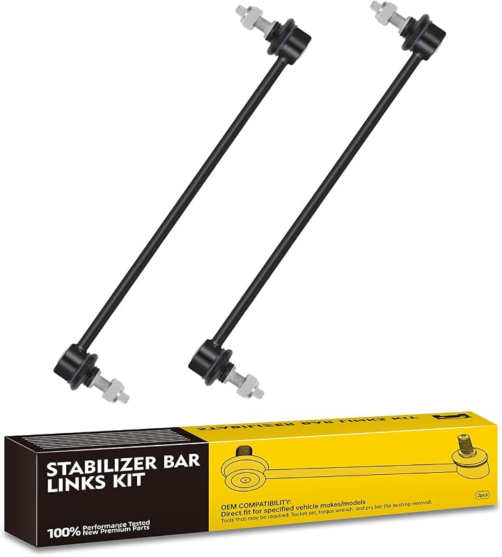 Kit de bieletas da barra estabilizadora dianteira TOVASTY K750155 para Buick Enclave, Chevrolet Traverse, GMC Acadia e Saturn Outlook – 2 unidades