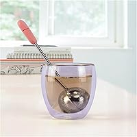 Vista 3 de Teafy Infusor de té de acero inoxidable giratorio - Bola de té de mango largo para té de hojas sueltas - Té más empinado e infusores de té para té