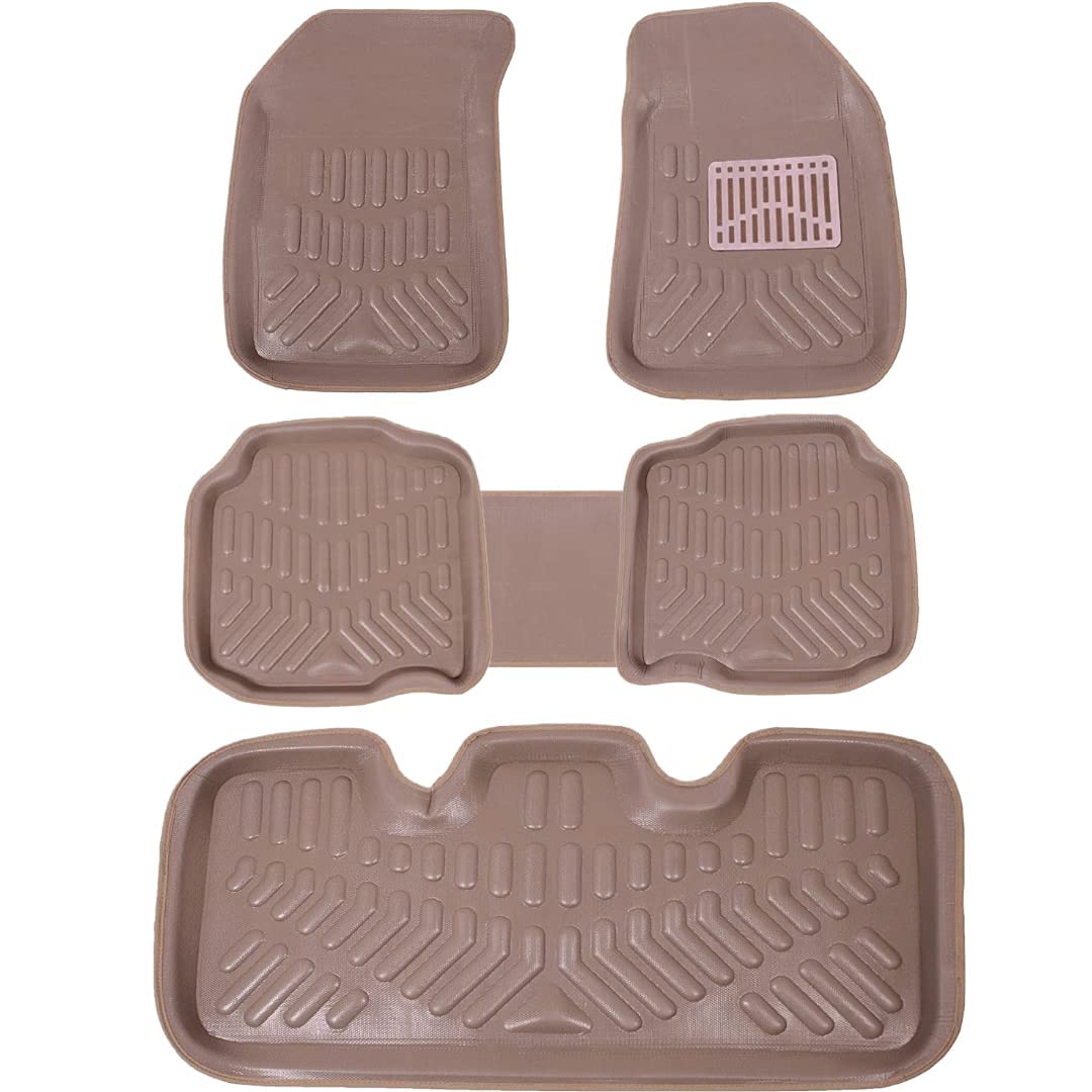 Dhanvine 3D / 4D EVA Beige, Plastic Car Floor Mats with Compatible Maruti Suzuki Ertiga (2018-2025)-image-2