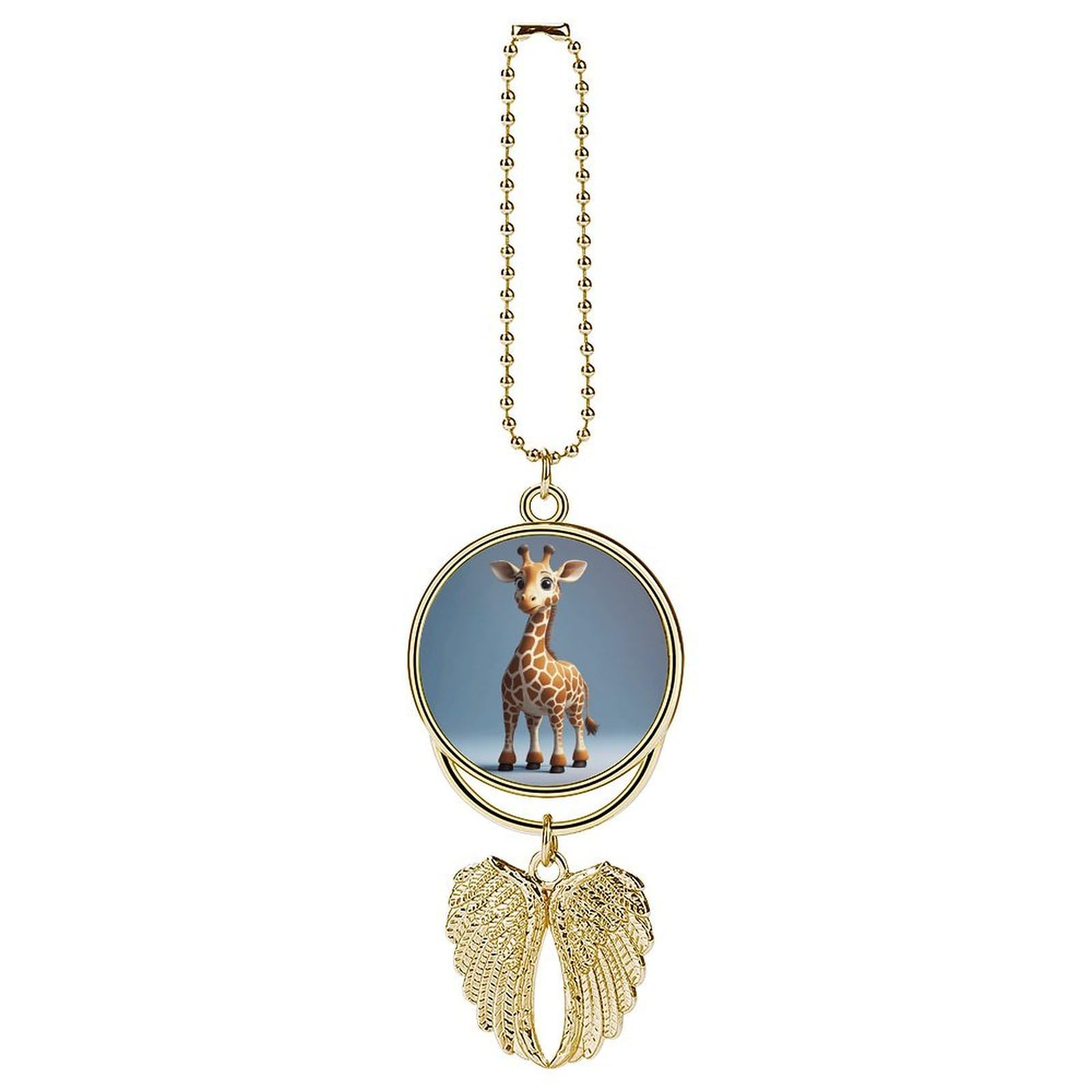 Giraffe Car Hanging Ornament Pendant Funny Rear View Mirror Accessories Metal Hanging Car Charm Cute Auto Interior Hanger Decoration Car Interior Decoration for Women Men Golden-Style