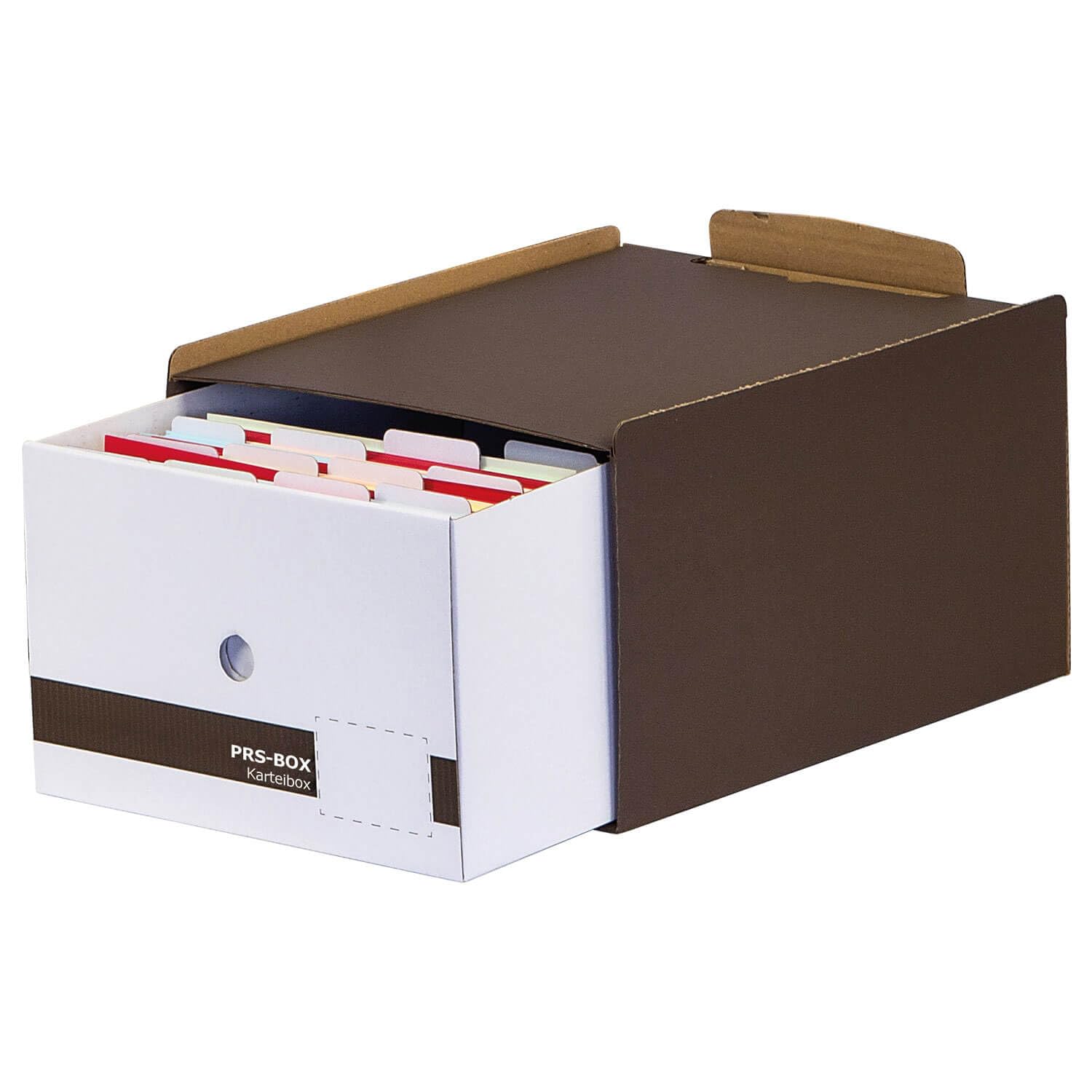 PRS Karteibox A5 aus Karton, Braun, 10 Stück