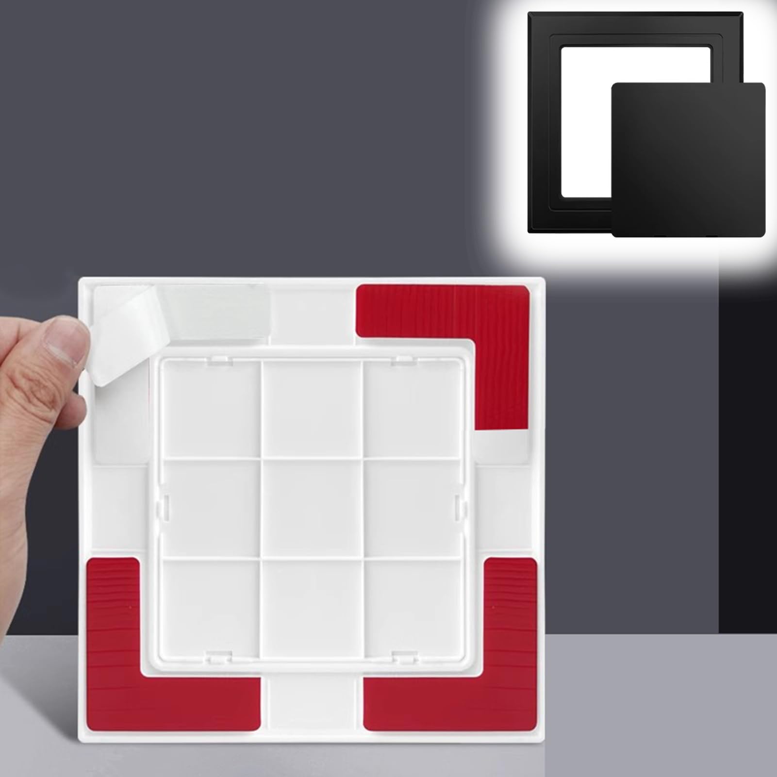 Drzwi wejściowe na poddasze, samoprzylepny panel dostępu z tworzywa ABS - ukryte drzwi klapy inspekcyjnej do rur i przewodów, czarny, 250 x 250 mm (9,8 x 9,8 cala) | pokrywa d