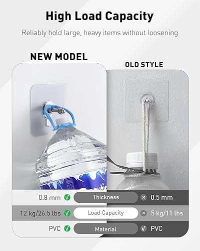 Miniatura 5 de Uniclife 20 ganchos autoadhesivos para imágenes, ganchos de pared adhesivos de 0.63 pulgadas para colgar fotos de 26.5 libras, ganchos de pared