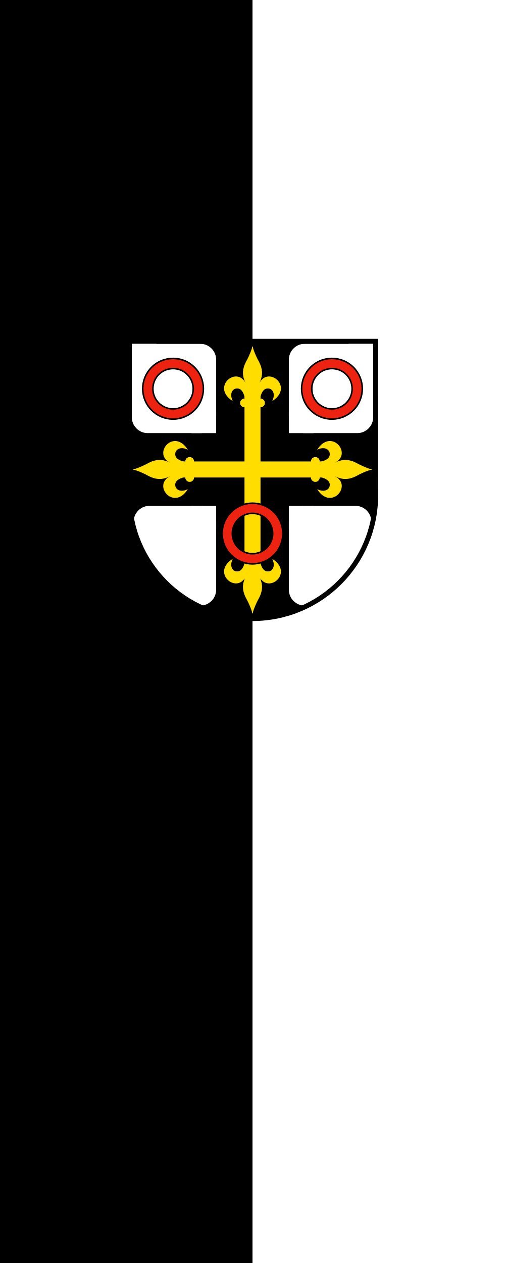 Drapeau Neckarsulm pour mât officiel format portrait de 300x120cm