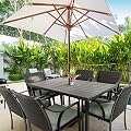 HAPPATIO 7 Piece Patio Dining Set,Outdoor Dining Set,Outdoor Patio Dining Set.Wicker Rattan Patio Dining Furniture. Dining Furniture Set. Outdoor Dining Set for 6.(Green)