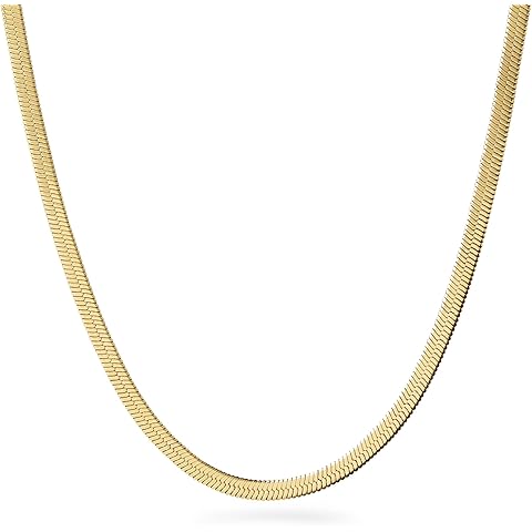 Ana Luisa Jewelry Gold Plated Chain Necklaces for Women - Assorted 14K Gold Plated Styles, Hypoallergenic Jewelry - Dainty Layering Trendy Styles with Herringbone & Paperclip Designs - Gifts for Women