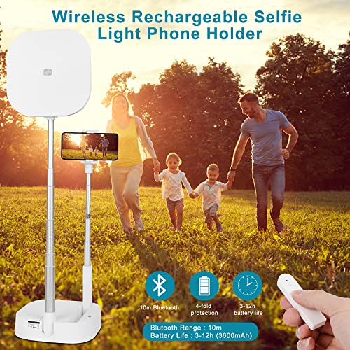 Ubuyhere Phone Stand For Recording Retractable Cell Phone Holder Stand With Light Content Creator Phone Holder Mount For Tiktok/Makeup/Online Classes #TOP2