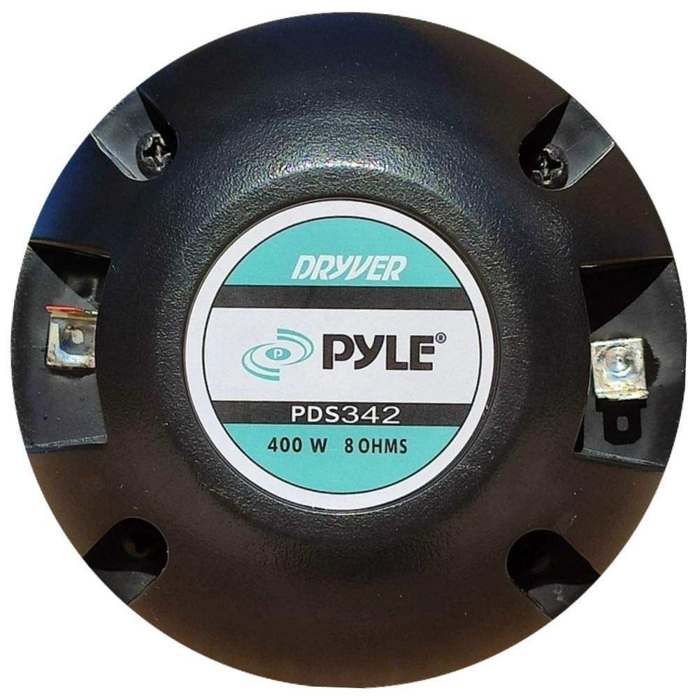 PYLE PDS342 PDS 342 driver a compressione tweeter 200 watt rms 400 watt max con attacco da 1" 2,50 cm per trombe da 1" dj casa feste cassa impedenza 8 ohm peso 1,400 kg 104 db