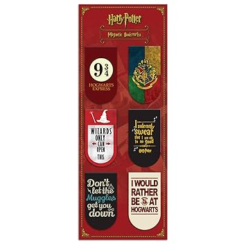 MC SID RAZZ Harry Potter Pack of 6 Magnetic Bookmarks | Gift for Readers and Book Lovers| Girl Friends/boy Friends/Licensed by Warner Bros USA