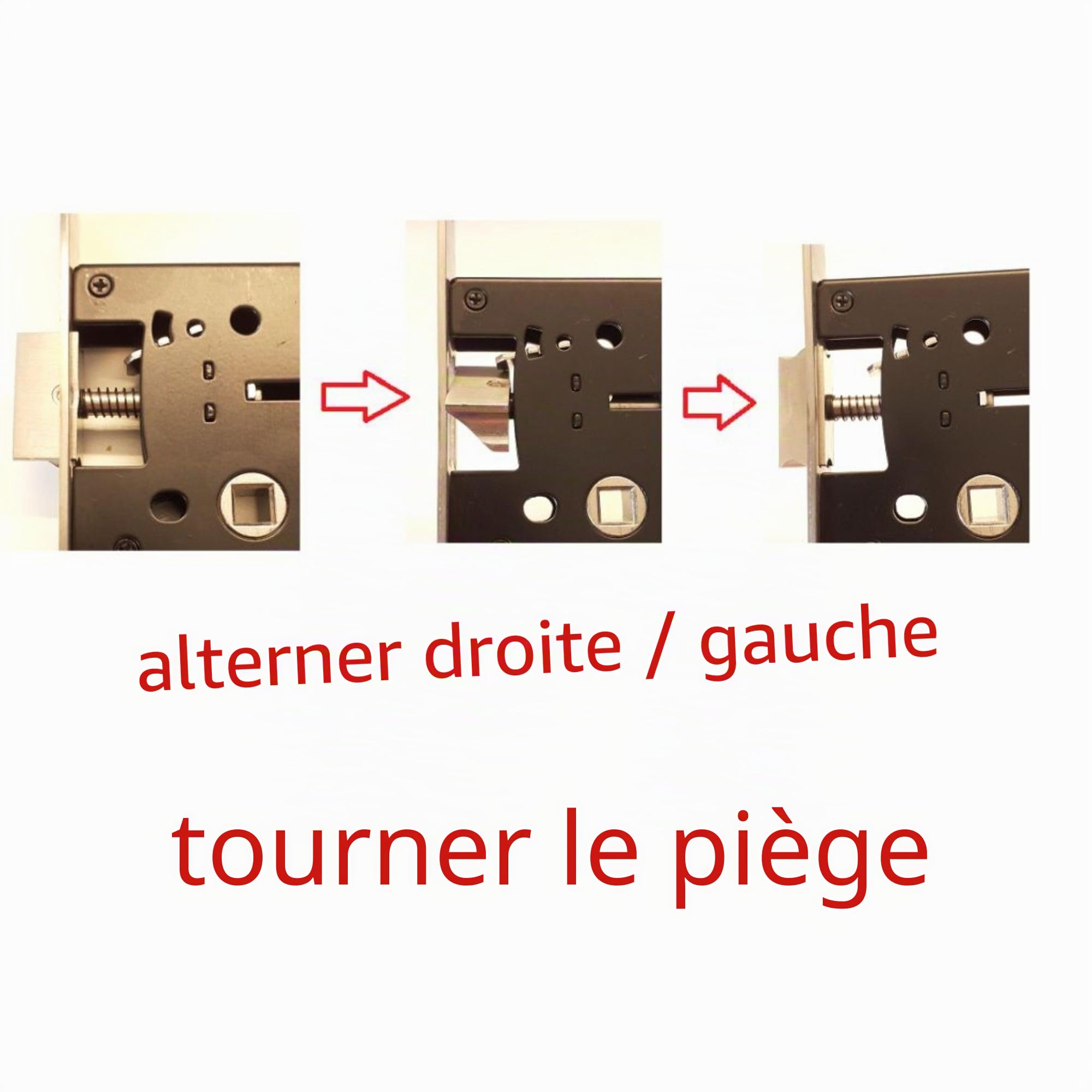 Serrure à encastrer portail jardin set noir – entraxe 72 mm axe 45 mm avec poignées et rosaces acier inox cylindre 40/40 avec 3 clés