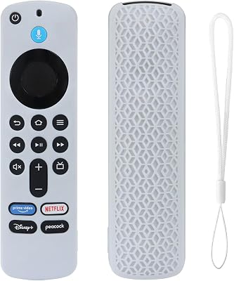 KNOXS Custodia Protettiva remota in Silicone Cover Compatibile con Amazon Fire TV Stick 4K 2nd Gen,Antivibrazione&Antiscivolo&Lavabile Custodia in Leggera Silicone per Telecomando (Bianco)