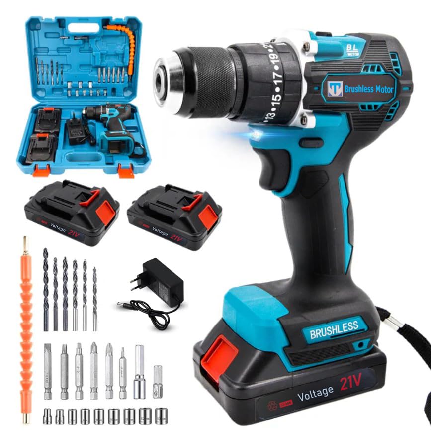 See full amazon price history chart for Cordless Drill Machine METAL CHUCK 21Vx2 Double Batteries 2000mAh | 29PCS Tool Kit | Handheld Cordless Screwing & Drills for Metal/Wood | 23+3 Torque | 3/8" Chuck Electric Drill | Brushless motor Cordless Drill Machine METAL CHUCK 21Vx2 Double Batteries 2000mAh | 29PCS Tool Kit | Handheld Cordless Screwing & Drills for Metal/Wood | 23+3 Torque | 3/8" Chuck Electric Drill | Brushless motor (B0DG63DQ2K) Amazon Price History, Amazon Price Tracker