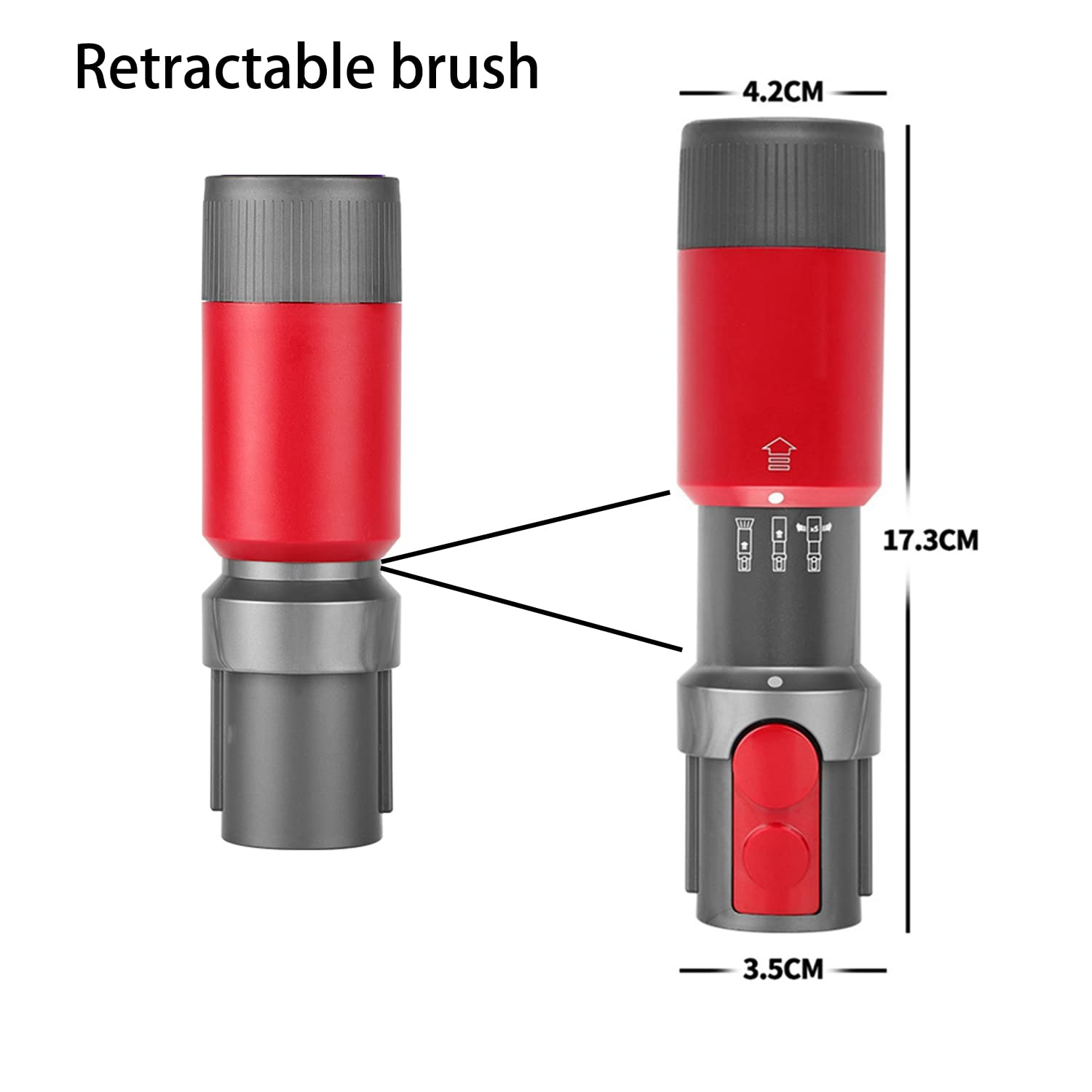 Tête De Brosse Humide/sèche Pour Dyson - Compatible V7 V8 V10 V11 V15, Avec Lumière Verte, Pour Sols Durs - 6