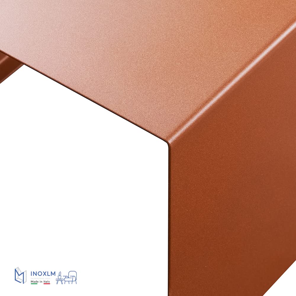 INOXLM Tavolino Basso Anthea | Tavolo Basso Design | Tavolino da Salotto e Caffè | Made in Italy | Acciaio Verniciato Corten