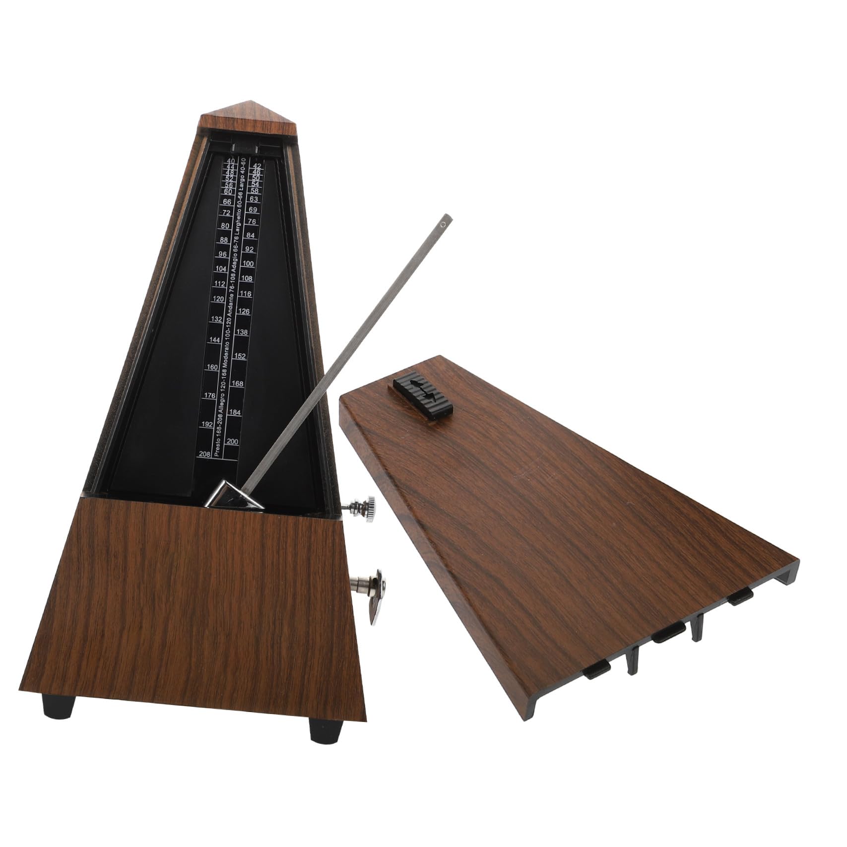 Metrónomo Mecánico Portátil de Torre para Instrumento Musical | Color Coffee, Metal y Abs, Diseño Tres Puntos Antideslizantes, Rango Amplio de Pulso y Ritmo Preciso