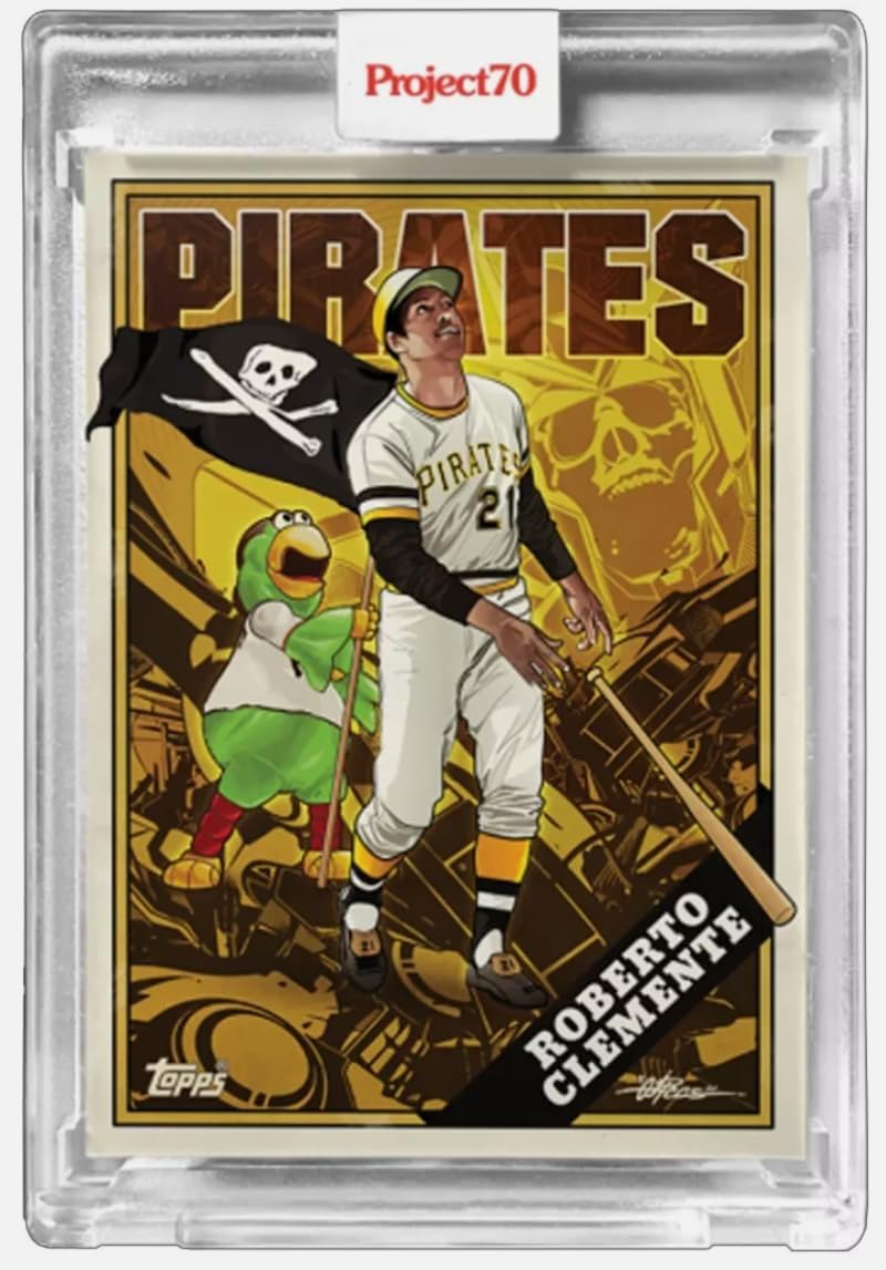 2021 Topps Project70 Baseball #332 Roberto Clemente with Parrot Mascot Pittsburgh Pirates Print Run 2247 1988 Topps Design by Artist Quiccs Topps Online Exclusive Limited Production
