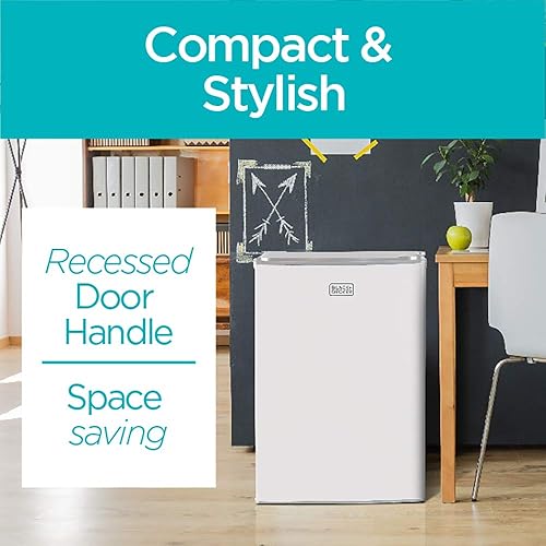 Miniatura 4 de BLACK+DECKER BCRK25W - Refrigerador compacto Energy Star de una sola puerta con congelador, 2.5 pies cúbicos, blanco y horno microondas digital