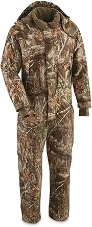 Guide Gear Men's Dry Waterproof Hunting Coveralls with Hood, Insulated Camo Hunt Overalls