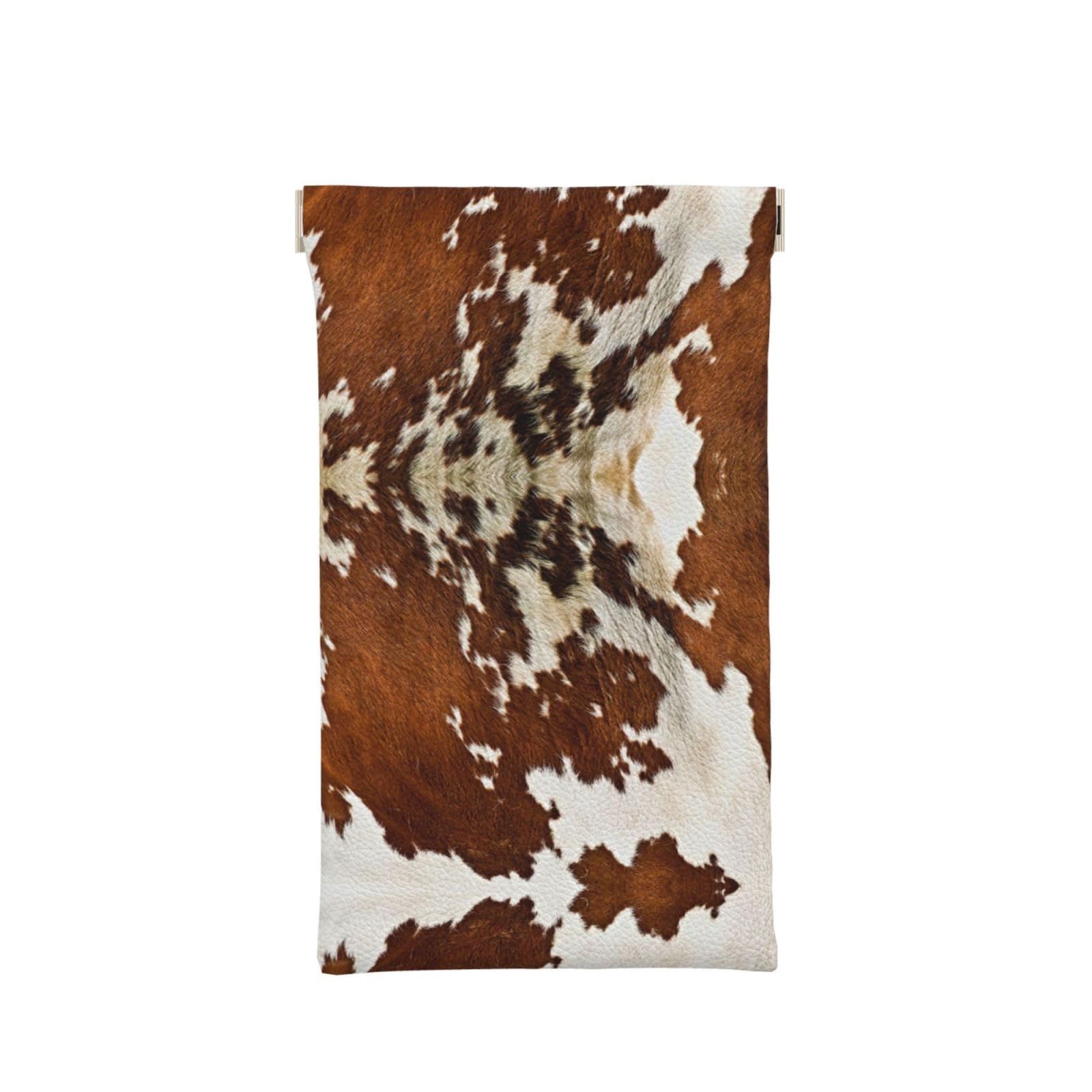 Mqrcgykf Unisex Red And White Cowhide Portable Squeeze Top Leather Glasses Case, Soft Leather Glasses Case, Waterproof Glasses Pouch, Multifunctional Glasses Case.