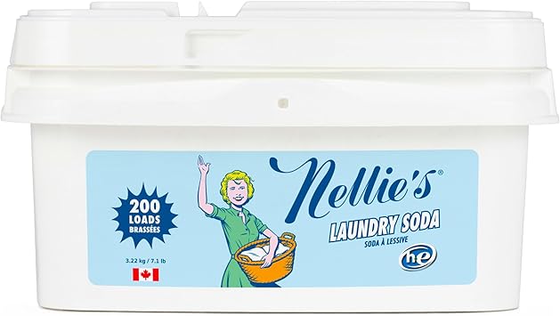 Nellie's Laundry Soda - Concentrated Laundry Detergent Powder - 200 Loads - Gentle on Skin and Environment - Fragrance-Free - (Made in Canada)